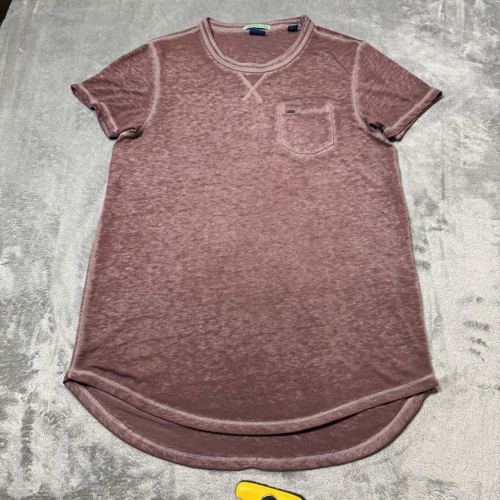 Scotch & Soda Red Tie-Dye T Shirt‎ Paradise Own Preppy Saddle Hem Size M